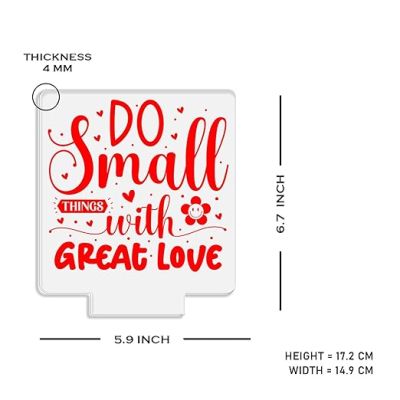 Do Small Things with Great Love Engraved Quote Led Lamp with Warm White Light Home Decor Light Bedside Desk Table Lamp